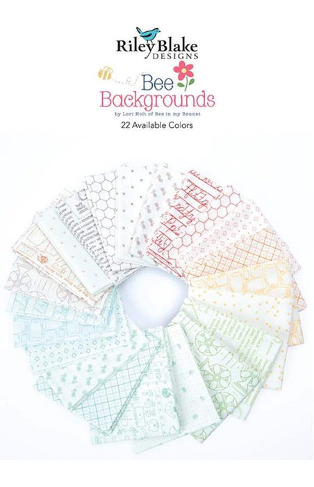 Bee Backgrounds - Blue Cross Stitch - Per Yard - by Lori Holt - Riley Blake designs - Basic, Background, Low Volume - C6381-Blue - RebsFabStash