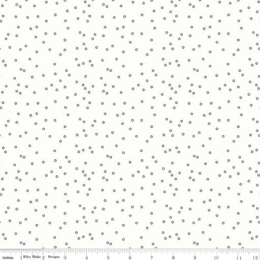 Bee Backgrounds - Blue Tiny Circles - Per Yard - by Lori Holt - Riley Blake designs - Basic, Background, Low Volume - C6384-Blue - RebsFabStash