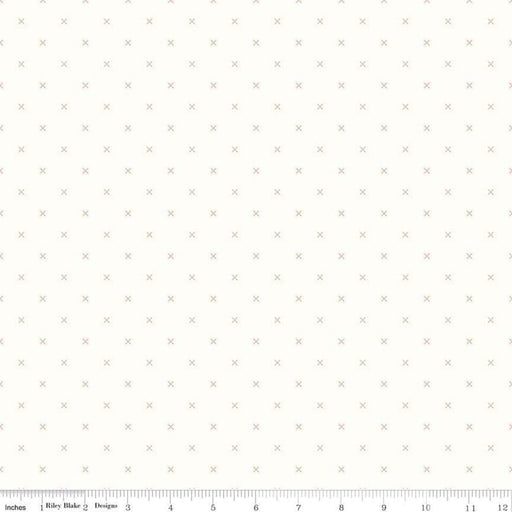 Bee Backgrounds - Brown Cross Stitch - Per Yard - by Lori Holt - Riley Blake designs - Basic, Background, Low Volume - C6381-BROWN - RebsFabStash