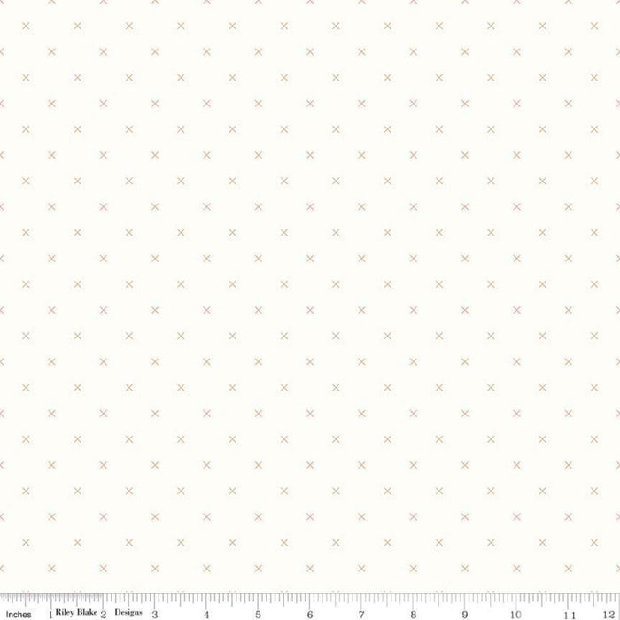Bee Backgrounds - Brown Cross Stitch - Per Yard - by Lori Holt - Riley Blake designs - Basic, Background, Low Volume - C6381-BROWN - RebsFabStash