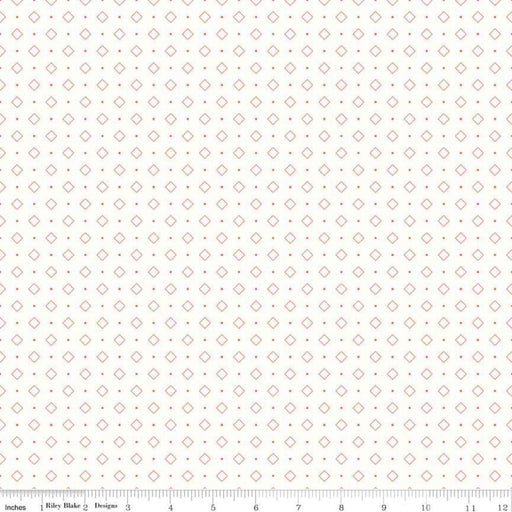 Bee Backgrounds - Coral Diamond - Per Yard - by Lori Holt - Riley Blake designs - Basic, Background, Low Volume - C6386-Coral - RebsFabStash