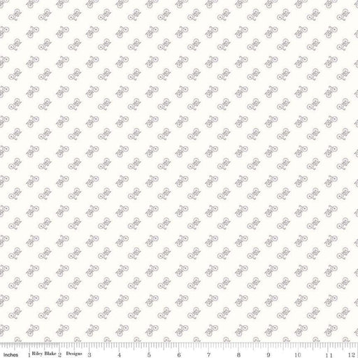 Bee Backgrounds - Gray Bicycles - Per Yard - by Lori Holt - Riley Blake designs - Basic, Background, Low Volume - C6389-Gray - RebsFabStash