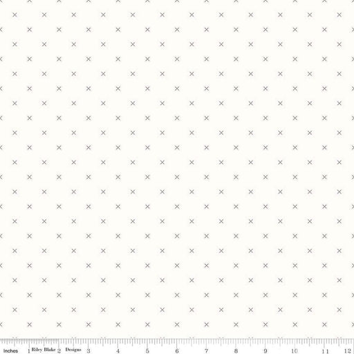 Bee Backgrounds - Gray Cross Stitch - Per Yard - by Lori Holt - Riley Blake designs - Basic, Background, Low Volume - C6381-Gray - RebsFabStash