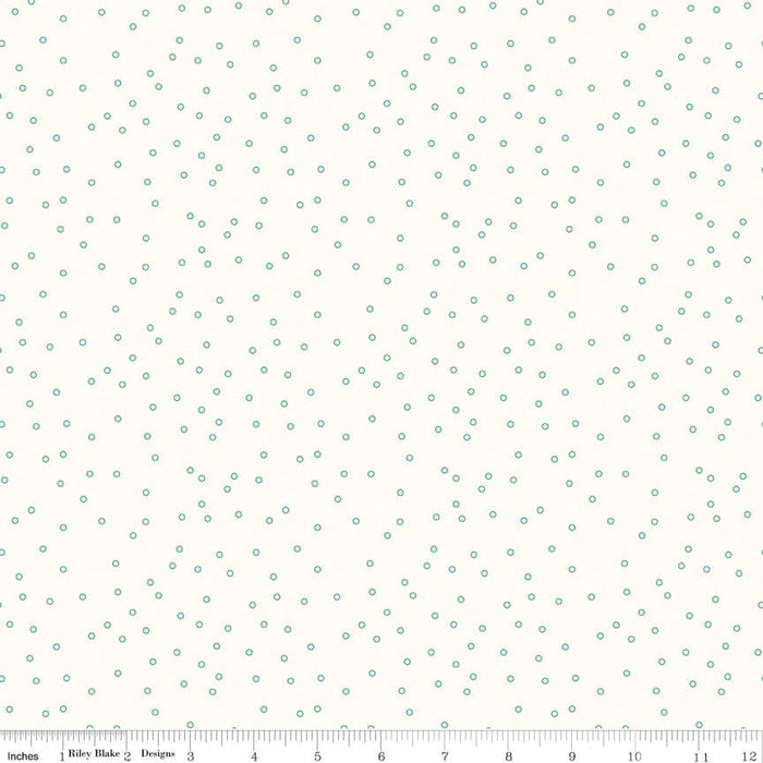 Bee Backgrounds - Seaglass Tiny Circles - Per Yard - by Lori Holt - Riley Blake designs - Basic, Background, Low Volume - C6384-Seaglass - RebsFabStash