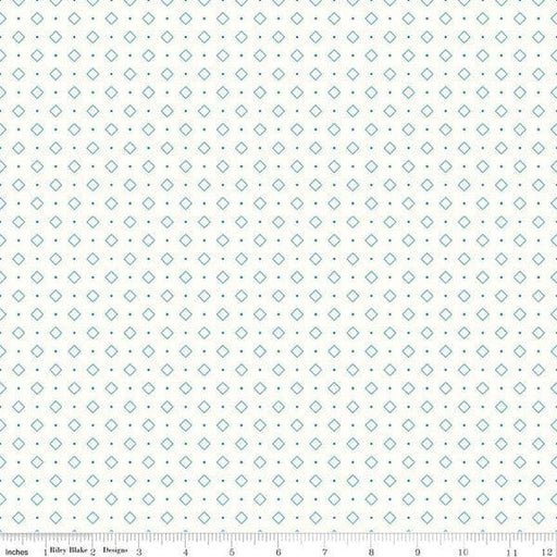 Bee Backgrounds - Turquoise Diamond - Per Yard - by Lori Holt - Riley Blake designs - Basic, Background, Low Volume - C6386-Turquoise - RebsFabStash