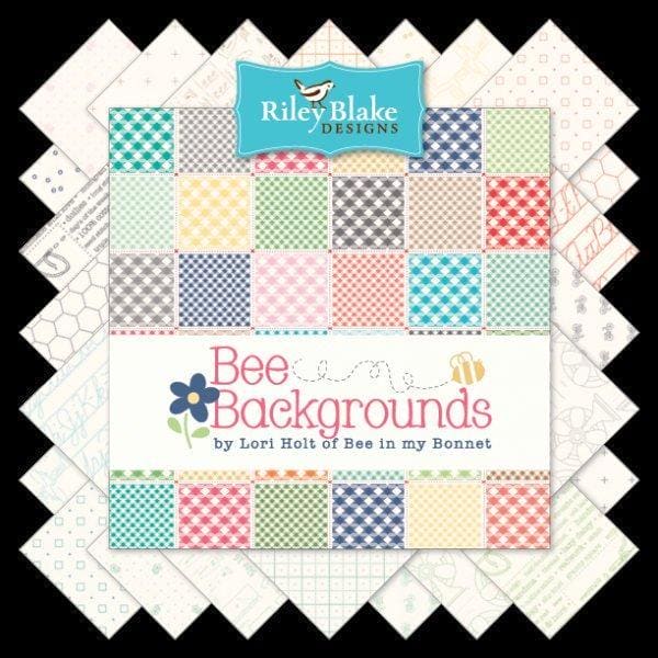Bee Backings! - Quilt Back Fabric - Riley Blake - by Lori Holt - 108" wide -REMNANT PIECES diagonal bias plaid - aqua blue and nutmeg Plaid on white - RebsFabStash