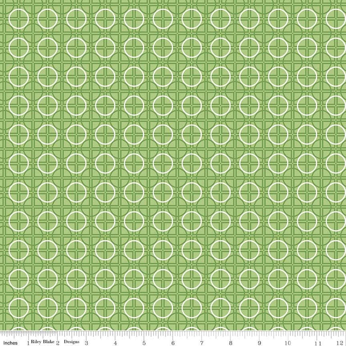 Bee Basics Per Yard - Basics Circle - per YARD - by Lori Holt - Riley Blake Designs - 6407 GREEN - RebsFabStash