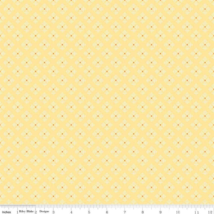 Bee Basics by Lori Holt Riley Blake Designs Basics Stitched Yellow at RebsFabStash