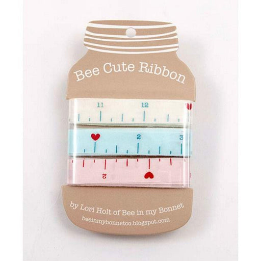Bee Cute Ribbon Card - "Measure-It" - Lori Holt for Riley Blake Designs - 2 yards each of 3 different ribbons - Get them while you can! - RebsFabStash