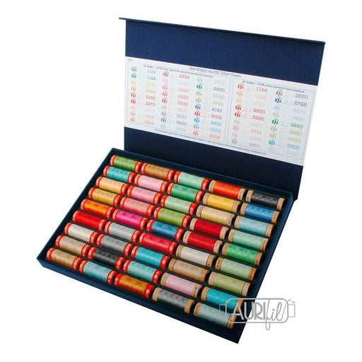 Bee Happy Aurifil Thread Box - Lori Holt - Riley Blake - Bee in my Bonnet - LIMITED EDITION! Includes 45 spools for hand applique and machine piecing! - RebsFabStash