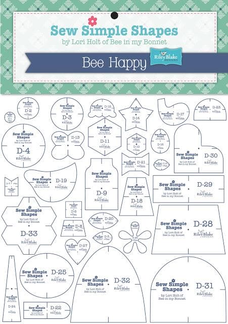 Bee Happy - QUILT PATTERN - by Lori Holt of Bee In My Bonnet - Riley Blake Designs - RebsFabStash