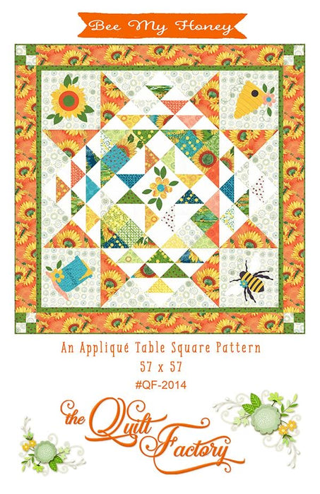 Bee My Honey - Quilt PATTERN - by Deb Grogan for The Quilt Factory - Applique Table Square - 57" x 57" - RebsFabStash