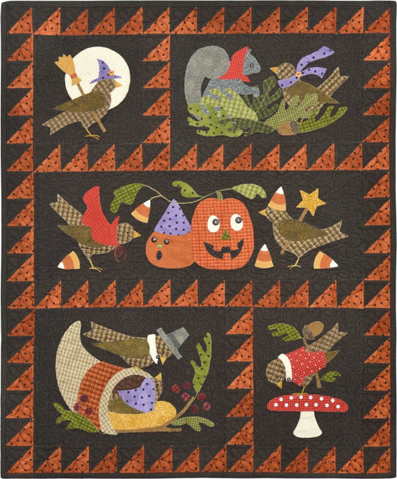 Bertie's Autumn - Block of the Month Quilt Pattern - Bonnie Sullivan - Complete Set 4 blocks - Flannel or Wool Applique - RebsFabStash