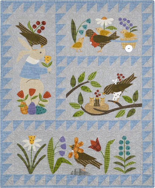 Bertie's Spring - Block of the Month Quilt Pattern - Bonnie Sullivan - Complete Set 4 blocks - Flannel or Wool Applique - Bonus projects!! - RebsFabStash