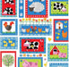 Best Friends Farm - Chickens Allover - per yard - by Kate Mawdsley for Henry Glass - Black - 9024-99 - RebsFabStash