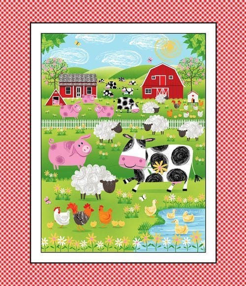 Best Friends Farm - Cows Allover - per yard - by Kate Mawdsley for Henry Glass - Red - 9021-88 - RebsFabStash