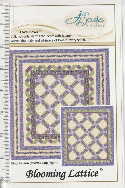 Blooming Lattice - Pattern - by Jan Douglas - King, Queen, Lap or Wall Hanging - RebsFabStash