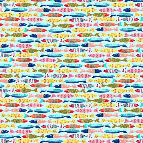 Blooming Ocean - Digital - Fish - by the yard - by Pam Vale for Studio E - 5410-18 - Multi - RebsFabStash