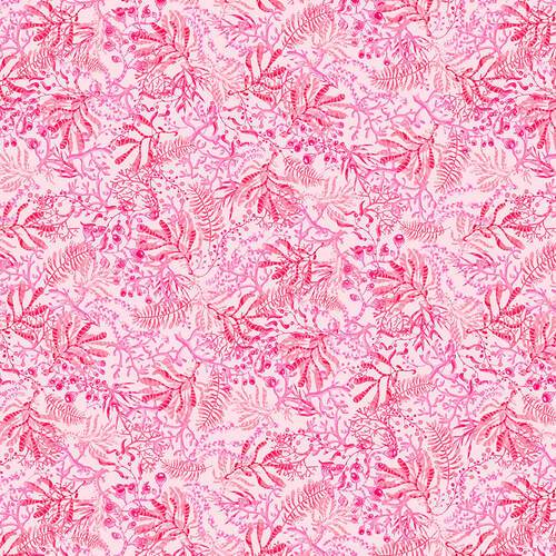 Blooming Ocean - Digital - Seaweed - by the yard - by Pam Vale for Studio E - 5404-22 - Lt. pink - RebsFabStash