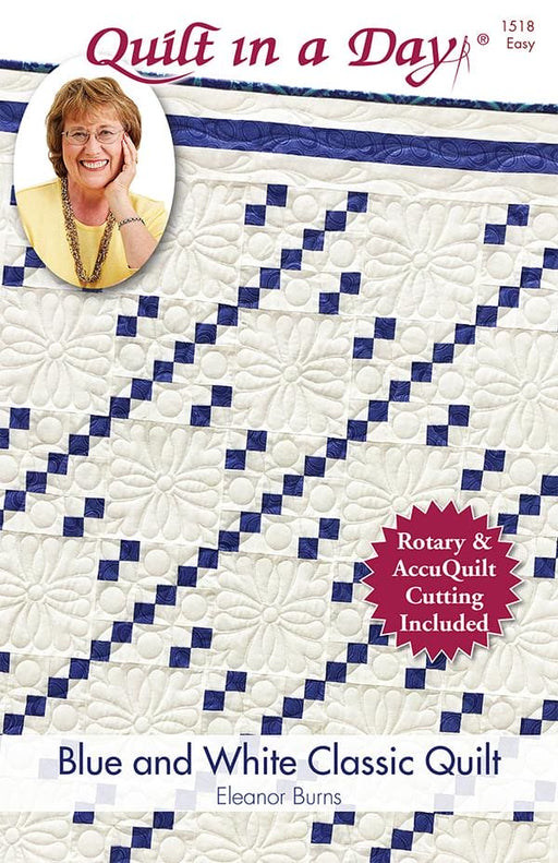 Blue & White Classic Quilt -Quilt pattern- Quilt in a Day by Eleanor Burns- Machine pieced - RebsFabStash