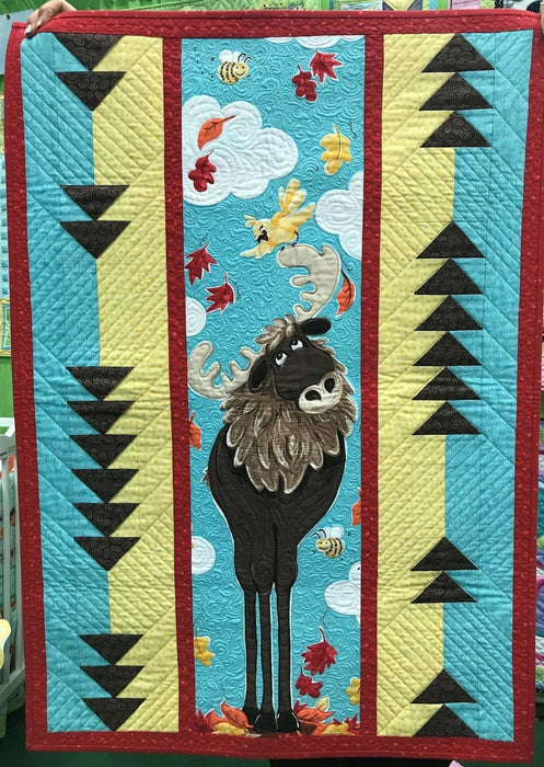 Bruce the Moose - by Susybee fabrics - Susy Bleasby - Growth Chart Project Panel - Use this panel for a wall hanging or a crib quilt! - RebsFabStash