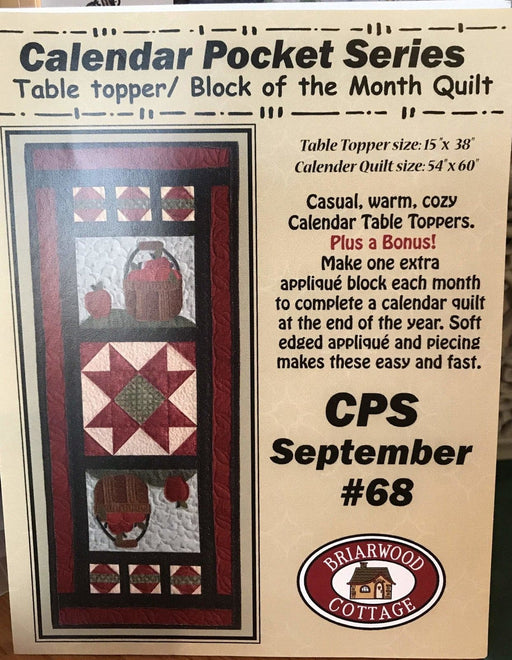 Calendar Pocket Series- September - Mini pattern- Briarwood Cottage - Table topper - RebsFabStash