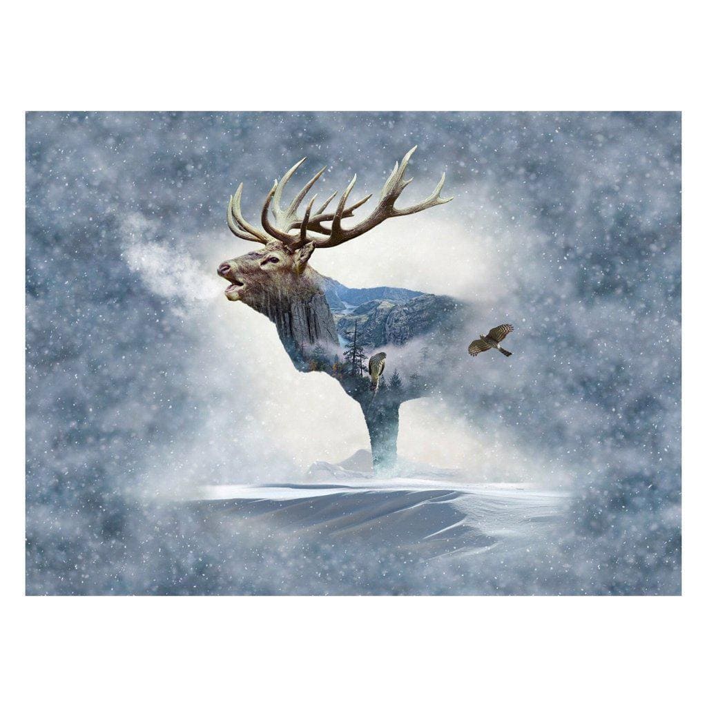 Call of the Wild Digital Print Elk Fog PANEL 31" x 42" Hof