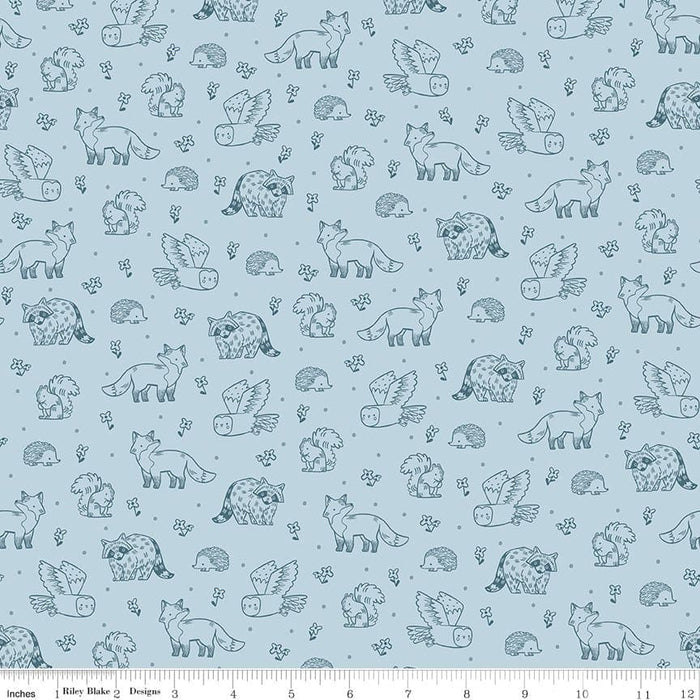 Camp Woodland - Grizzly Bears - Off White - per yard - by Natàlia Juan Abelló - for Riley Blake - Outdoors, Woods, Camping, Wildlife - C10461-OFFWHITE - RebsFabStash