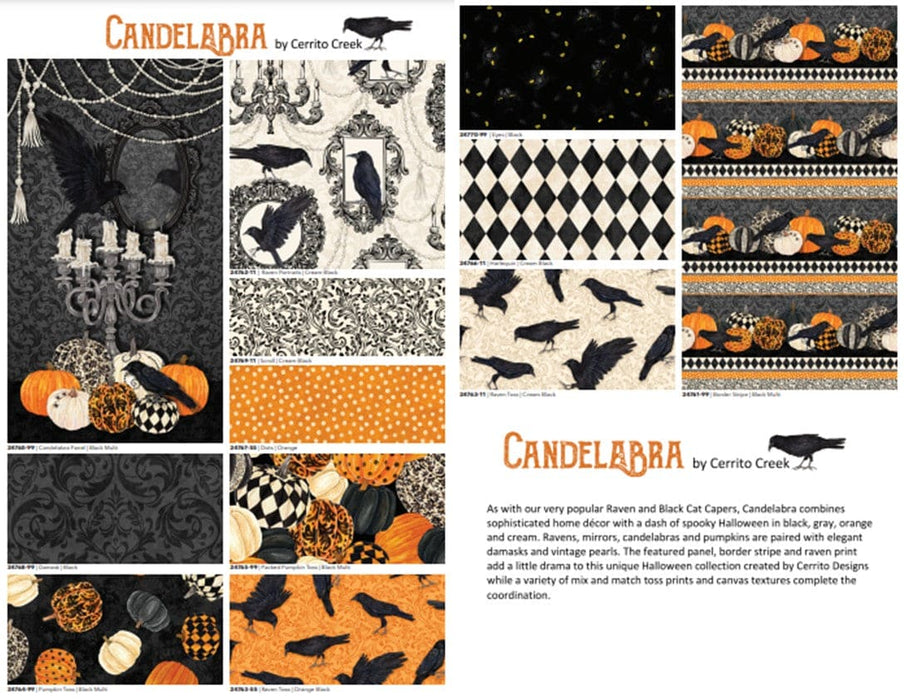 Candelabra - Candelabra Complete Collection - by Cerrito Creek for Northcott - Halloween - RebsFabStash
