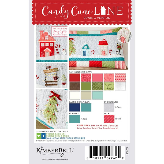 Candy Cane Lane - Bench Pillow - SEWING PATTERN - by Kimberbell for Maywood Studio - KD198 - RebsFabStash