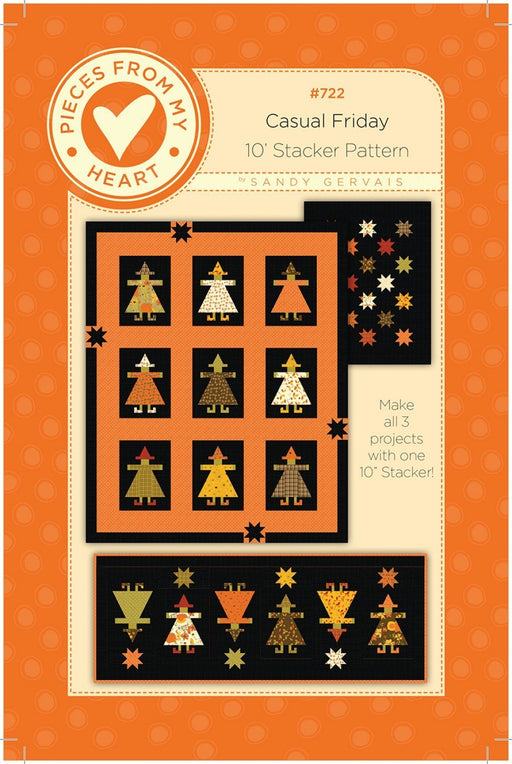 Casual Friday - #722 - Quilt Pattern - Sandy Gervais - Pieces From My Heart - Riley Blake Designs - Give Thanks - 10" stacker pattern - RebsFabStash