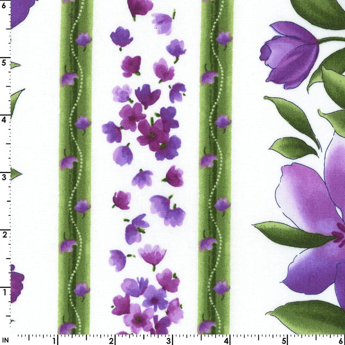 Catalina Ultraviolet - per yard - Petals on White - Maywood Studio - Marti Mitchell - RebsFabStash