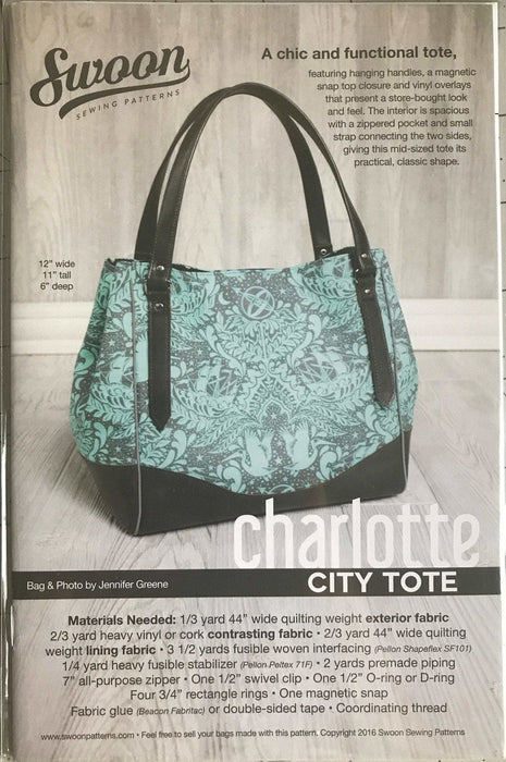 Charlotte City Tote - Swoon Sewing Patterns by Jennifer Greene - RebsFabStash