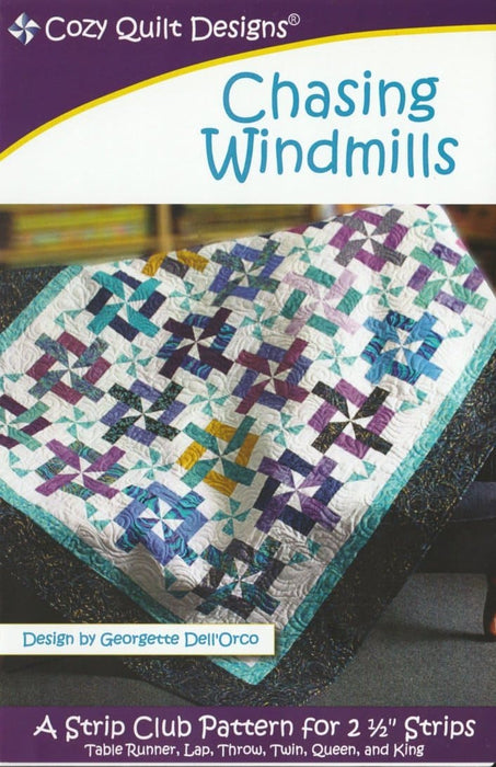 Chasing Windmills - by Cozy Quilt Designs - Jelly Roll Pattern - Quilt Pattern - RebsFabStash