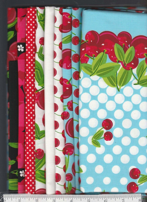 Cherry Picking Time Quilt Kit - Benartex - 52" x 52" - Cherries Jubilee Collection - RebsFabStash