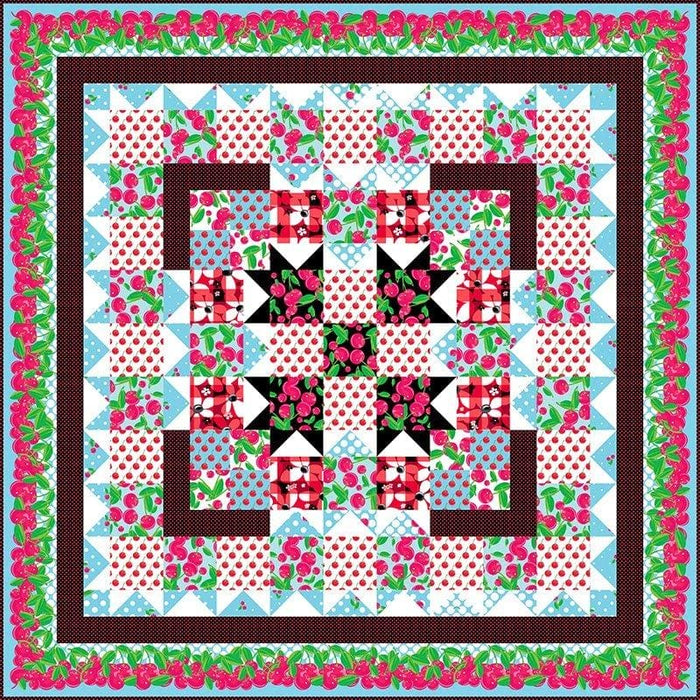 Cherry Picking Time Quilt Kit - Benartex - 52" x 52" - Cherries Jubilee Collection - RebsFabStash