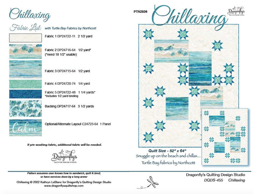 Chillaxing - Quilt PATTERN - by Kathryn LeBlanc for Dragonfly's Quilting Design Studio - Features Turtle Bay Collection - DQDS-455 - RebsFabStash