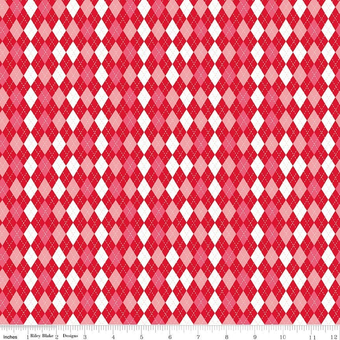 Christmas Adventure - White Argyle - per yard -by Beverly McCullough for Riley Blake Designs- Christmas, Campers - SC10736-WHITE - RebsFabStash