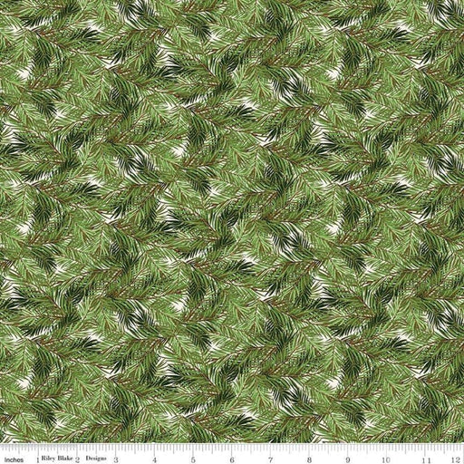 Christmas Memories - Cream Pine Branches - per yard -by Riley Blake Designs- Winter - Coordinates with Christmastime is Here - C8697-CREAM - RebsFabStash
