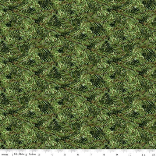 Christmas Memories - Dark Green Pine Branches - per yard -by Riley Blake Designs- Winter - Coordinates with Christmastime is Here - C8697-DKGREEN - RebsFabStash