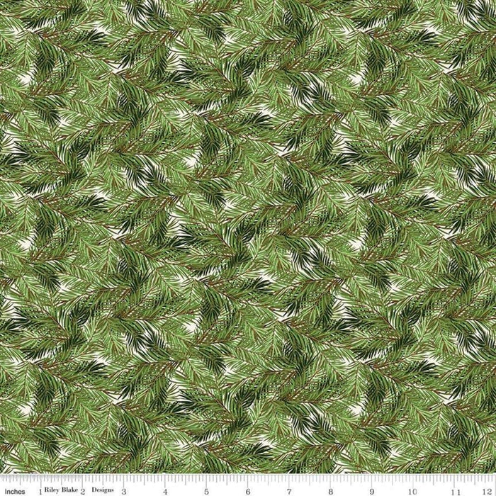 Christmas Memories - Dark Green Pine Branches - per yard -by Riley Blake Designs- Winter - Coordinates with Christmastime is Here - C8697-DKGREEN - RebsFabStash