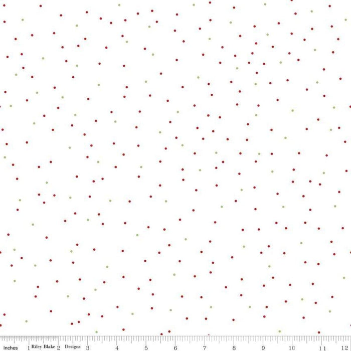 Christmas Pin Dot - Seasonal Basics - per yard - Riley Blake Designs - C705-CHRISTMAS - RebsFabStash