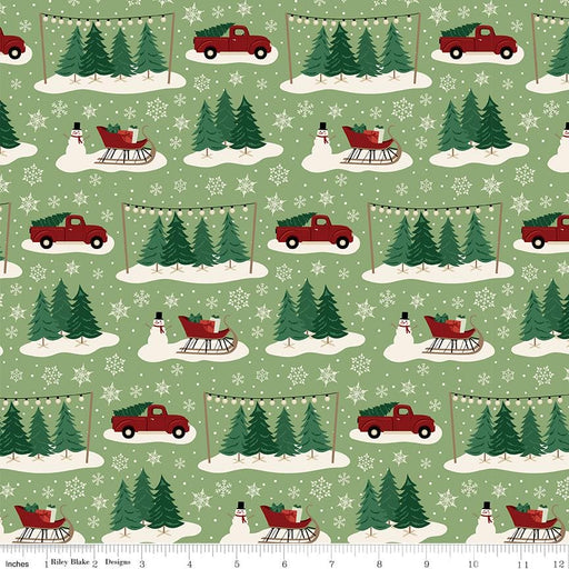 Christmas Traditions - by the yard - by Dani Mogstad for Riley Blake Designs - Main - C9590-GREEN - RebsFabStash