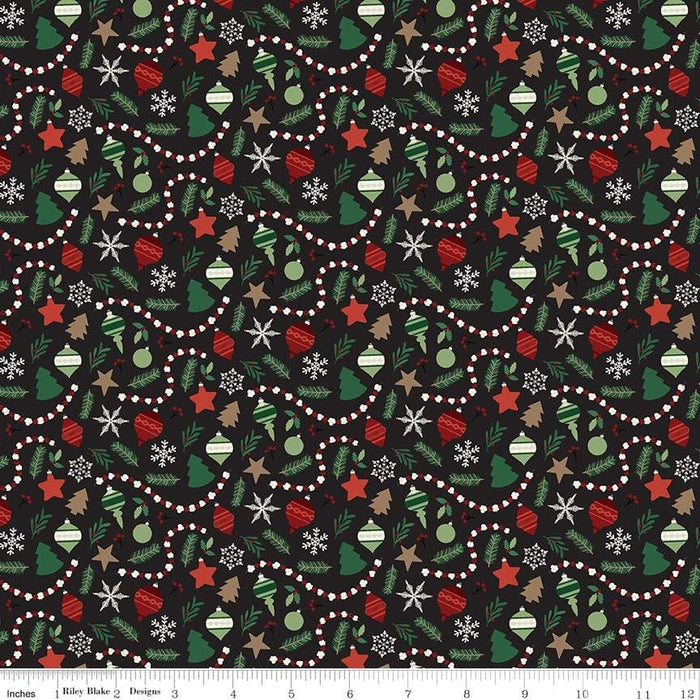 Christmas Traditions - by the yard - by Dani Mogstad for Riley Blake Designs - Stockings - C9594-GREEN - RebsFabStash