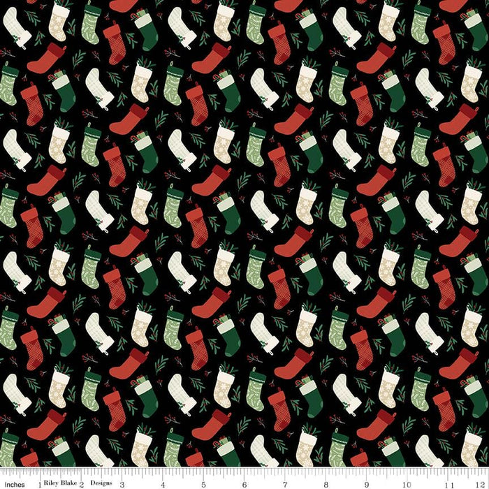 Christmas Traditions - by the yard - by Dani Mogstad for Riley Blake Designs - Words - C9593-BLACK - RebsFabStash