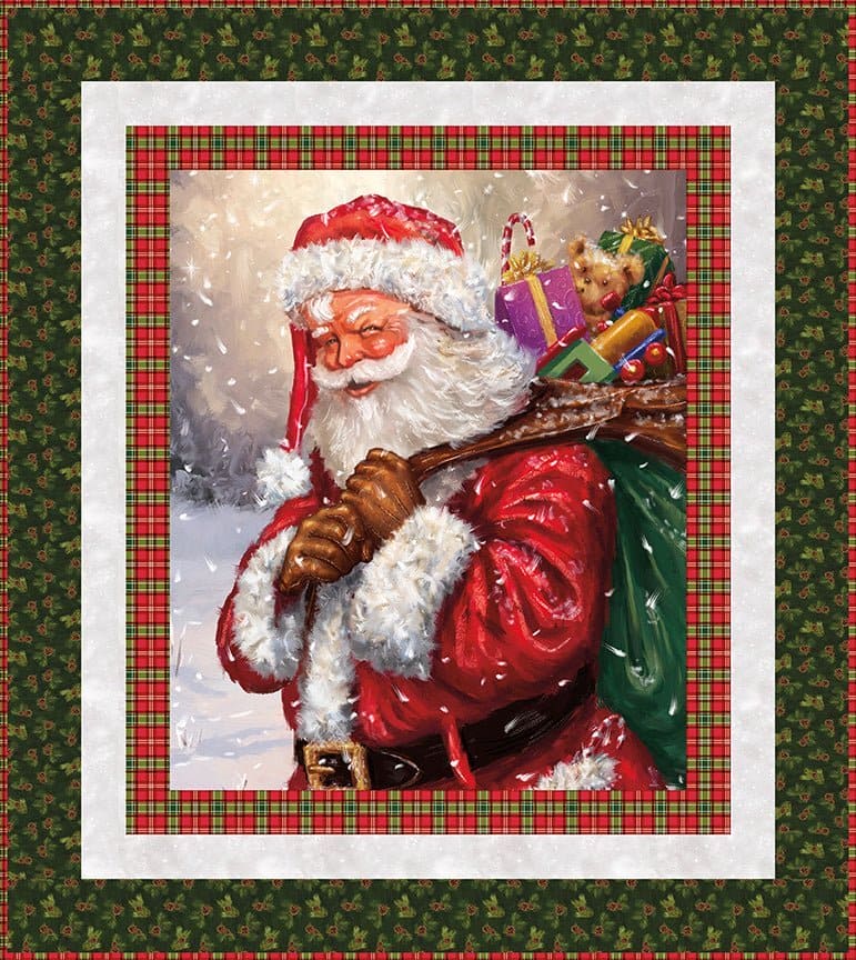 Christmastime is Here Panel Quilt - Quilt KIT - Pattern & Fabric by Riley  Blake Designs- Santa, Christmas, Winter