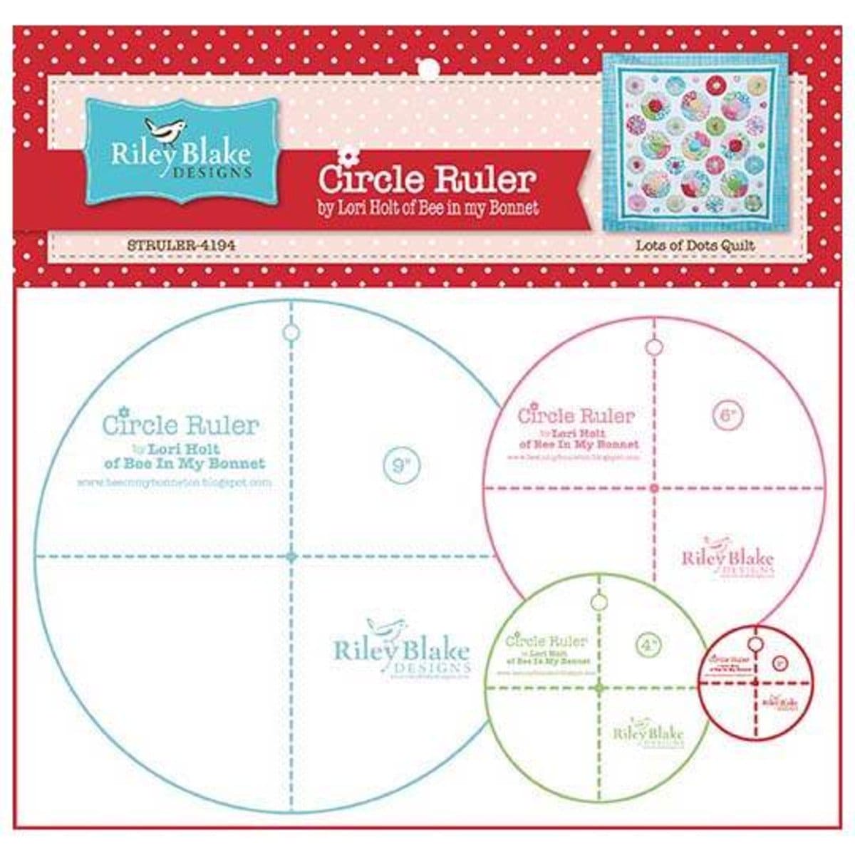 Circle Rulers 2, 4, 6, 7, 8, 9, 10”, 12- Lori Holt - Riley Blak —  RebsFabStash