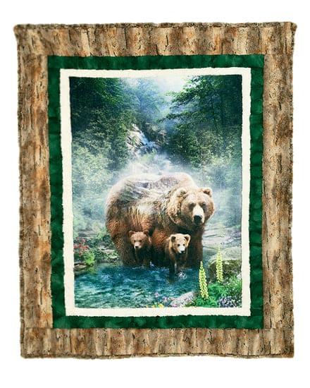 Sensational Strips Cuddle Kit - Brother Bear - Quilt KIT- Shannon Fabrics - Cuddle fabric - Bear - CKBORDERLINE BROTHERBEAR
