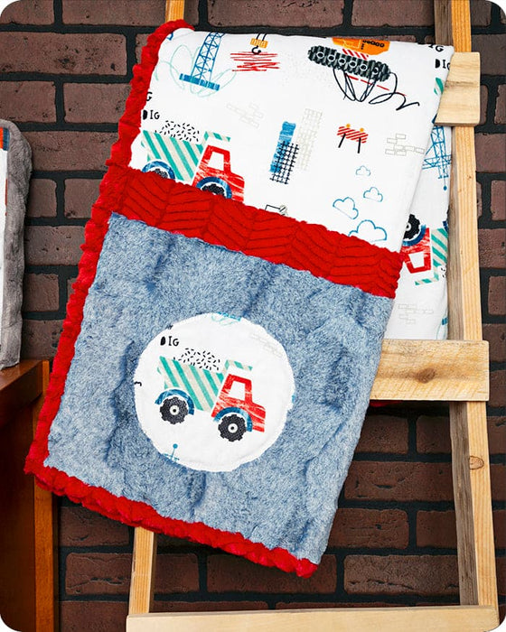 Lullaby Cuddle Kit - Demo Day - Blanket/Quilt KIT- Shannon Cuddle - Baby Blanket, Trucks, Construction - CKLULLABY DEMODAY