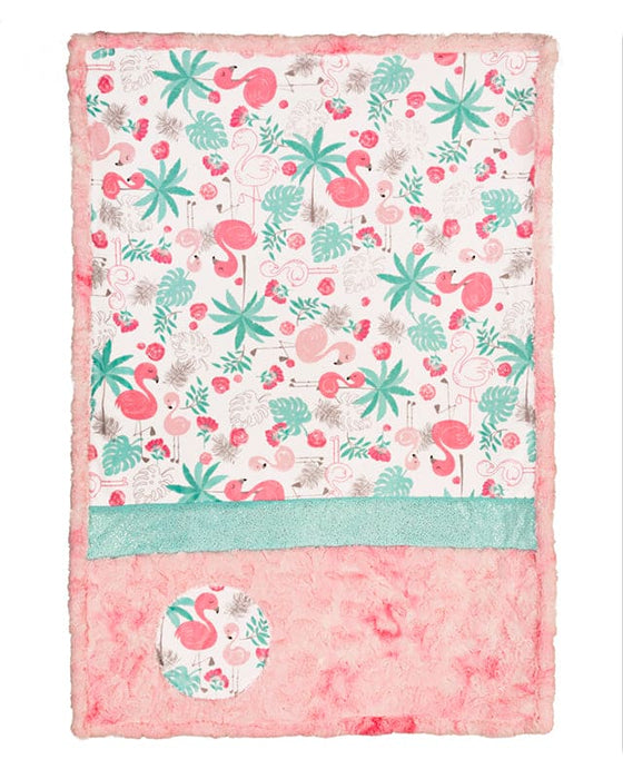 Lullaby Cuddle Kit - Flamazing - Blanket/Quilt KIT- Shannon Cuddle fabric - Baby Blanket, Flamingos - CKLULLABY FLAMAZING!-Quilt Kits & PODS-RebsFabStash